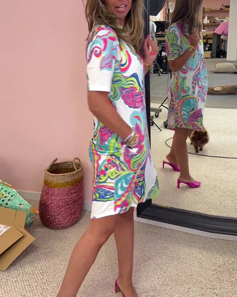 Emma | Slim Fit Dress with Cheerful Print