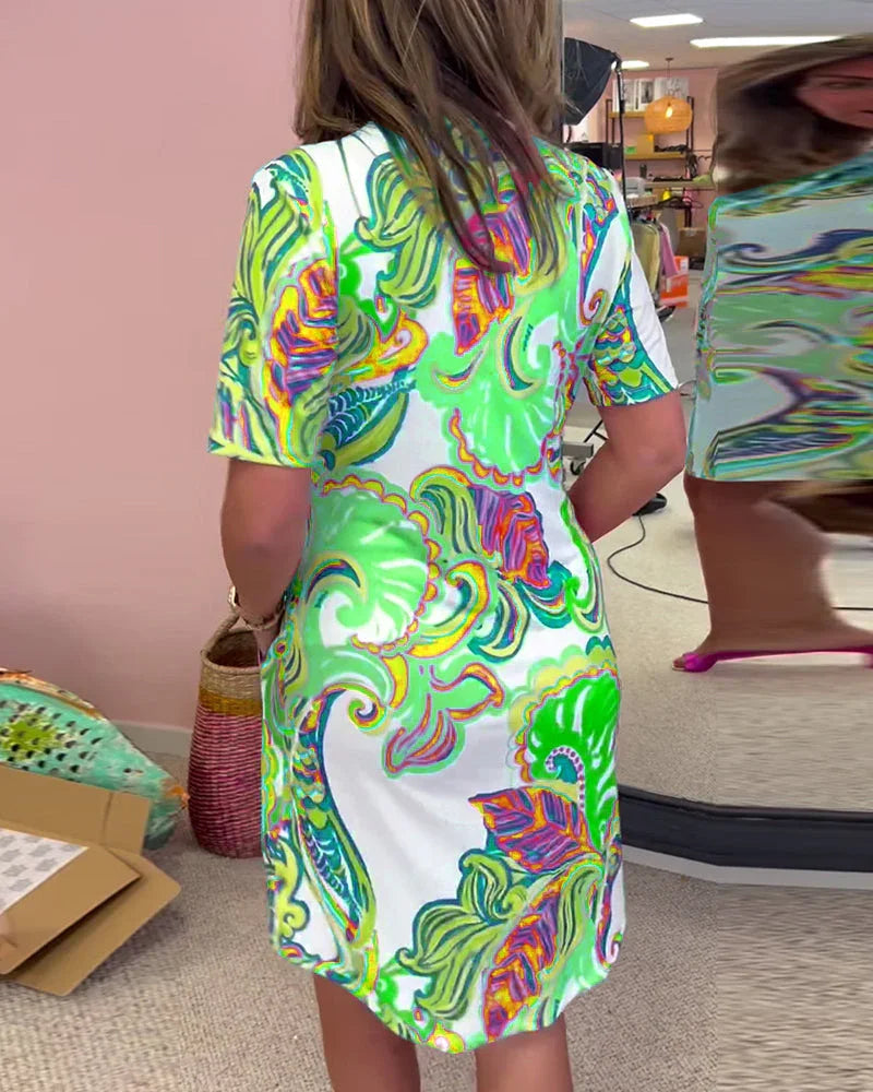 Emma | Slim Fit Dress with Cheerful Print