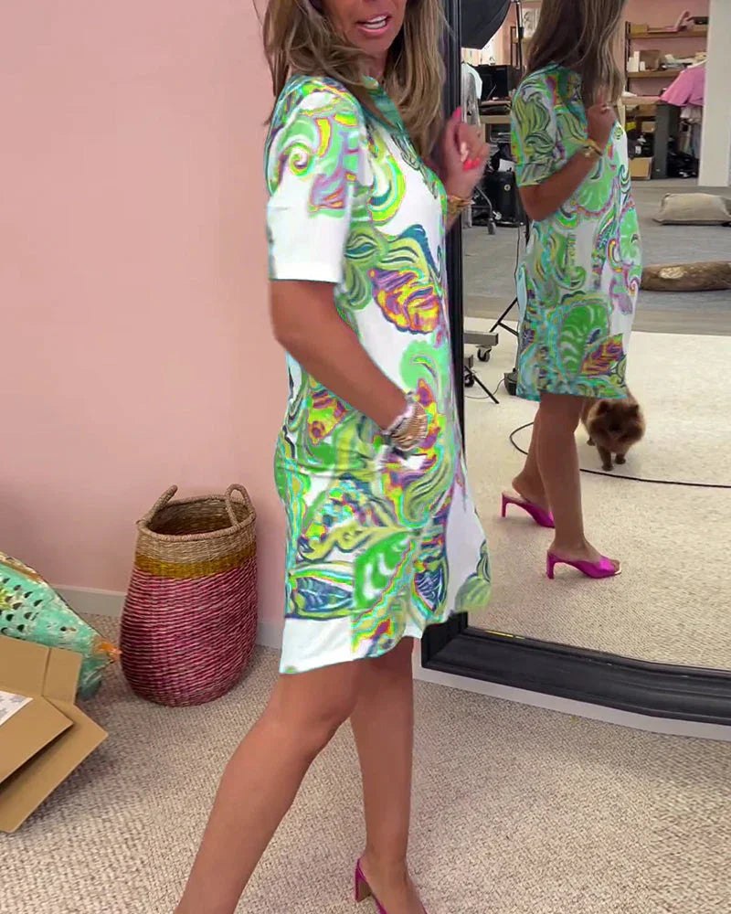 Emma | Slim Fit Dress with Cheerful Print