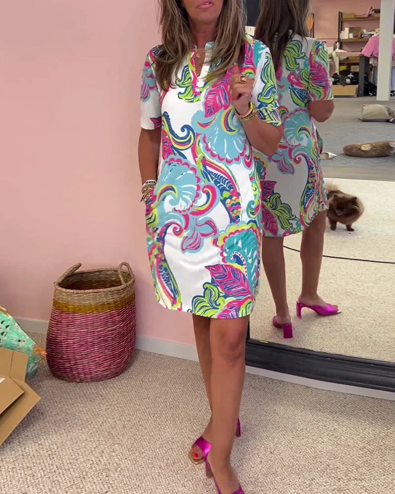 Emma | Slim Fit Dress with Cheerful Print