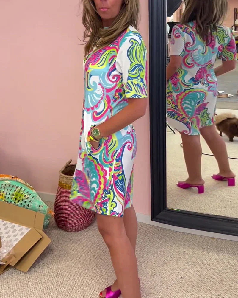 Emma | Slim Fit Dress with Cheerful Print