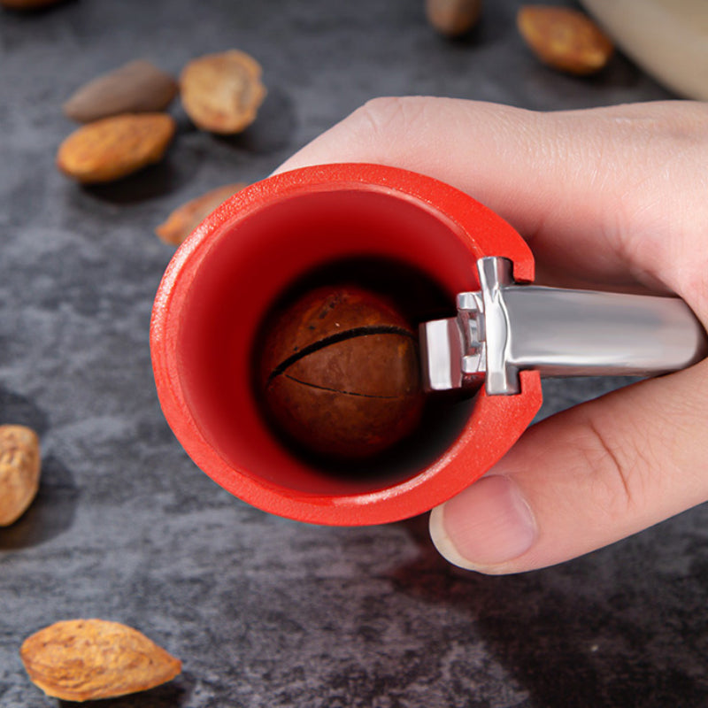 Ergonomic Nutcracker in Red and Black Aluminum