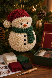 Fabric-Poke Snowman Christmas Ornament Kit