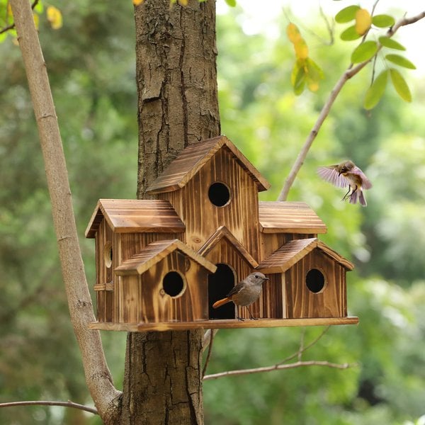 FeatherHome | Weatherproof Wooden Birdhouse for Wild Birds