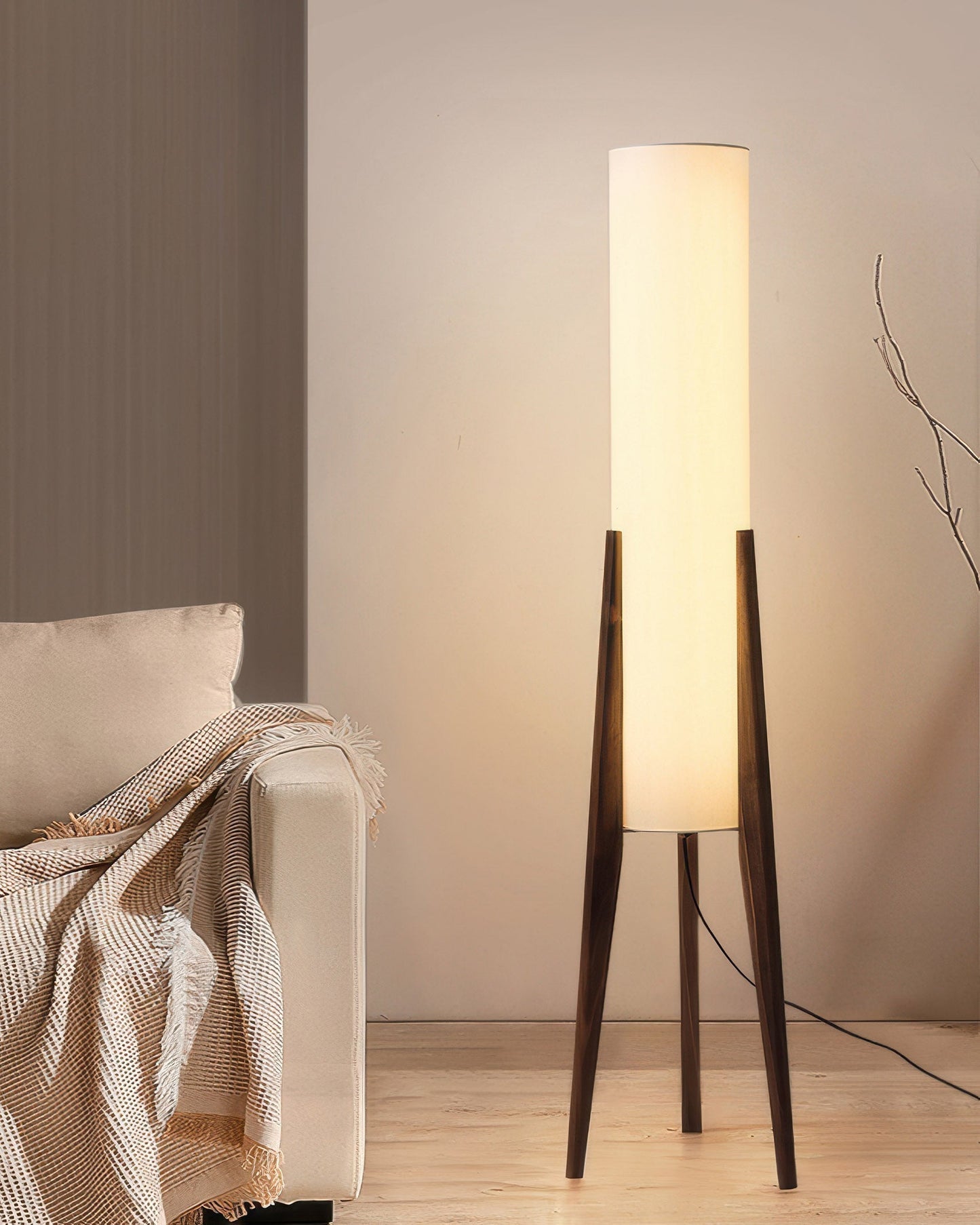 Floor Lamp in Walnut - Modern & Retro Design | Art Lamp
