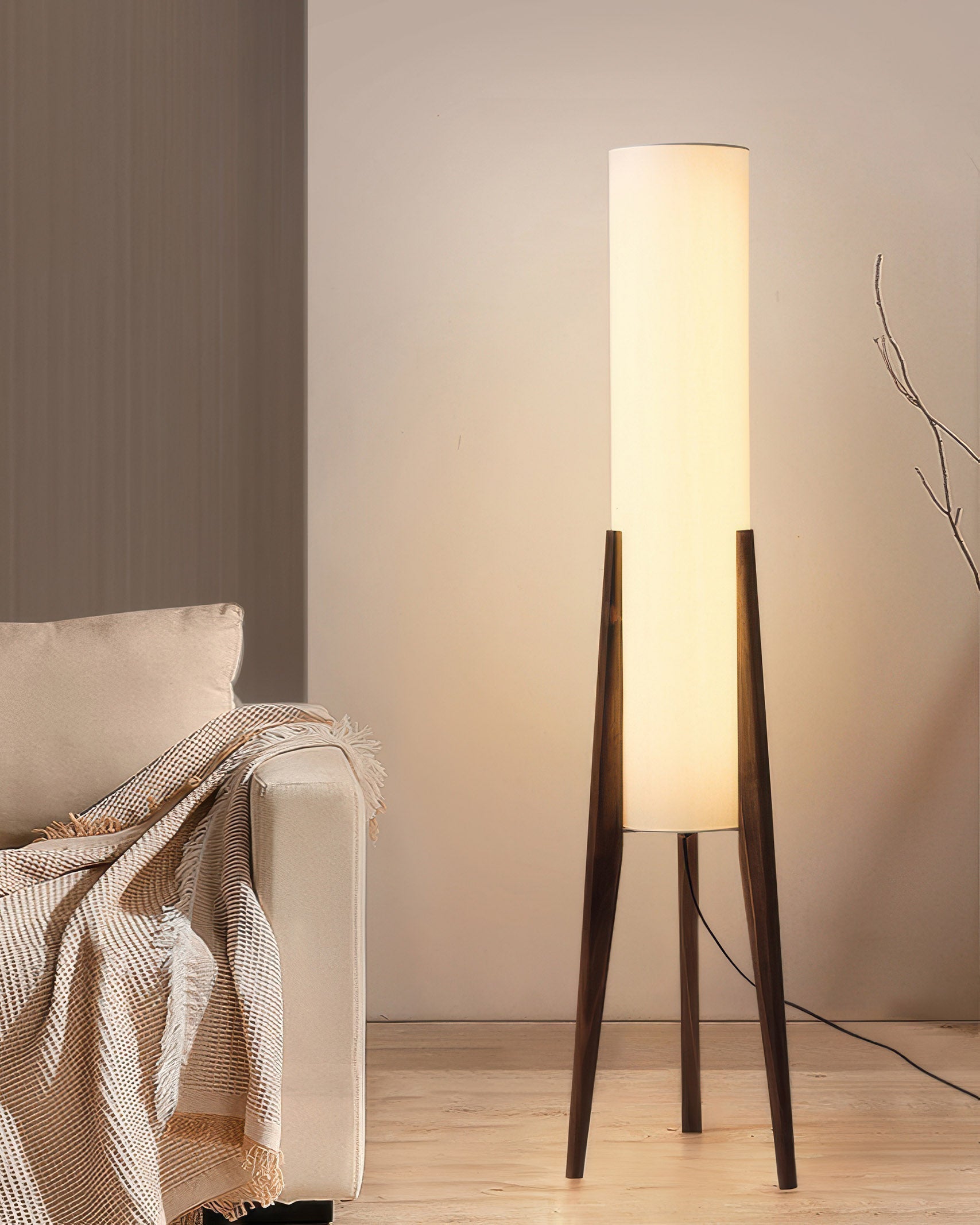 Floor Lamp in Walnut - Modern & Retro Design | Art Lamp