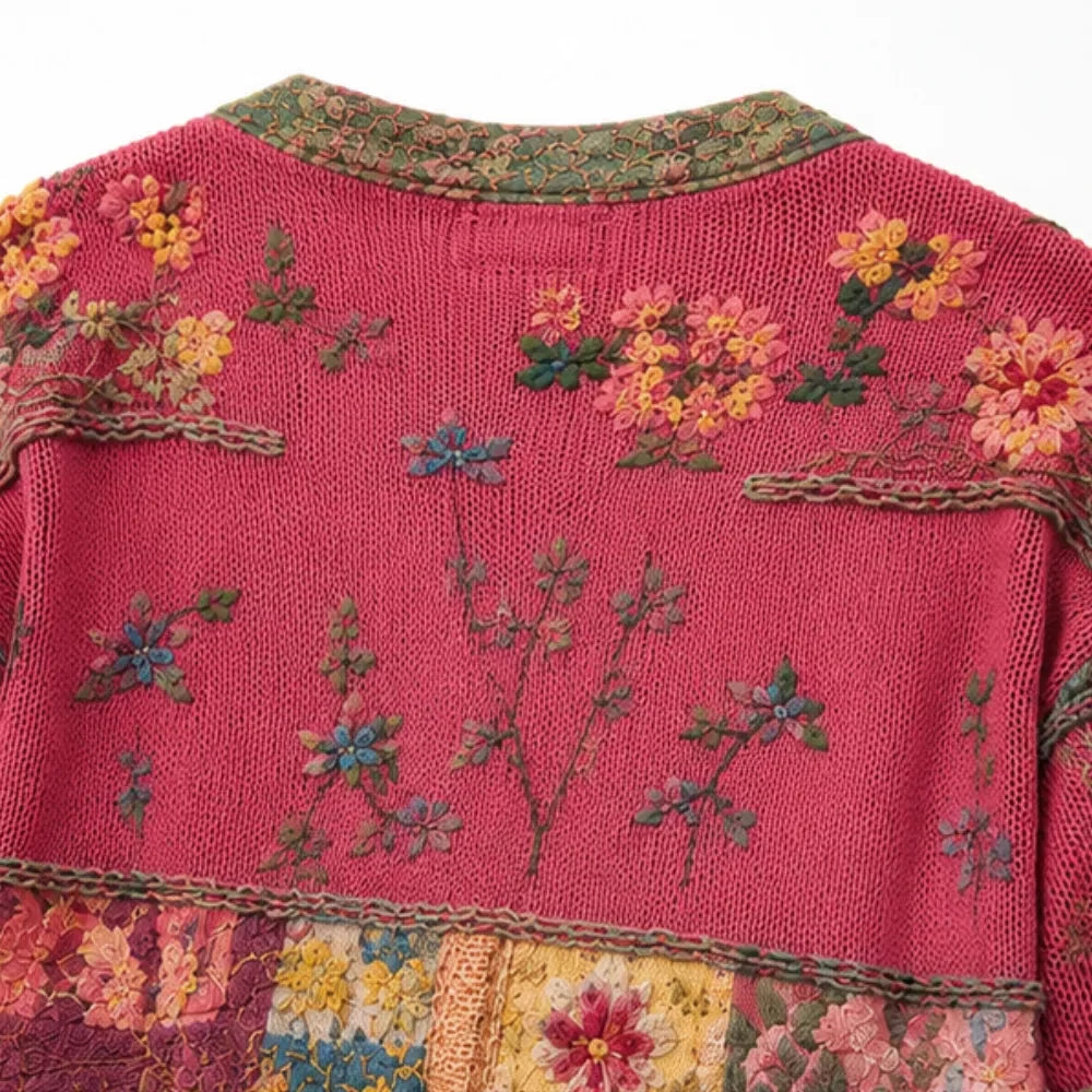 Floral Patchwork Boho Cardigan