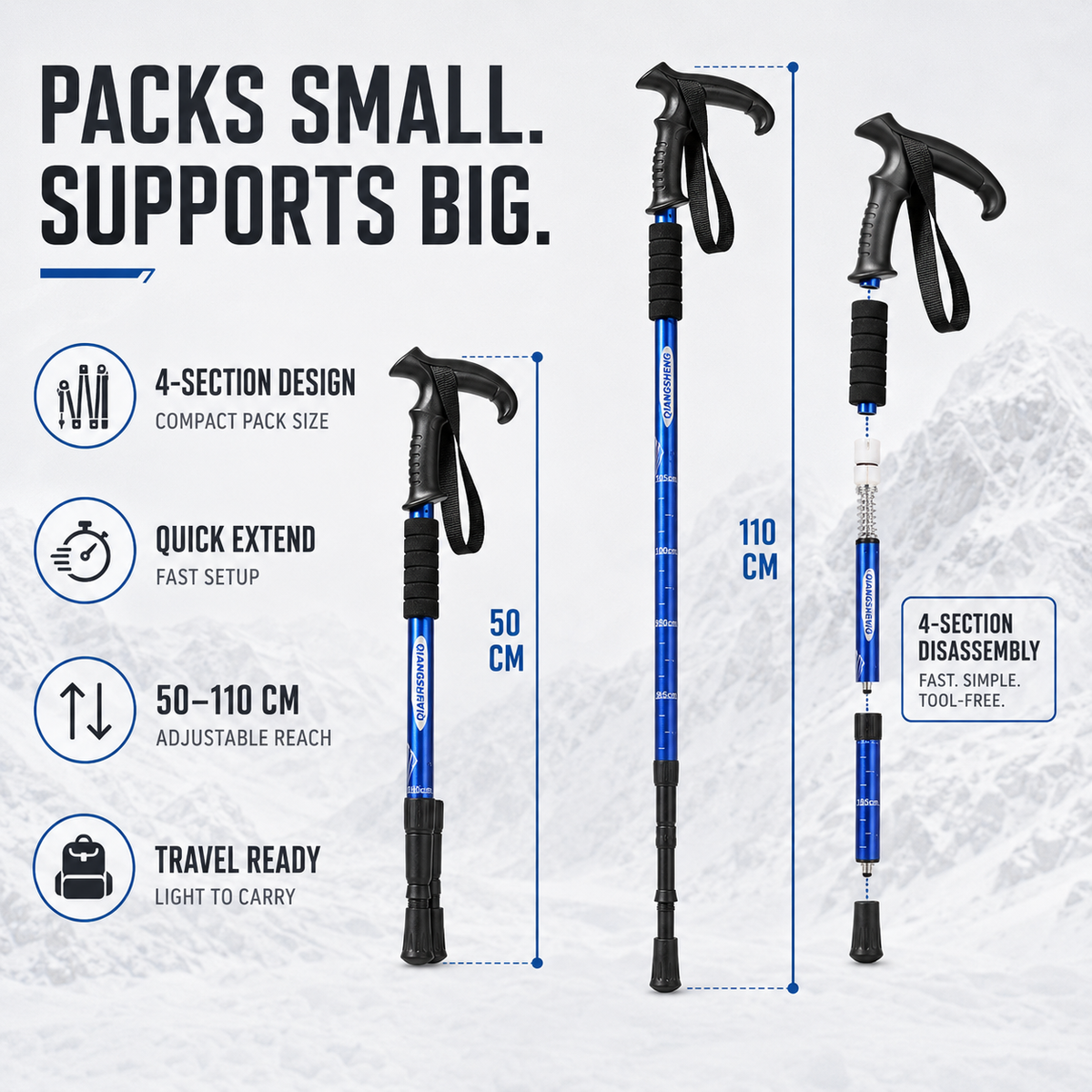 Foldable Telescopic Trekking Pole