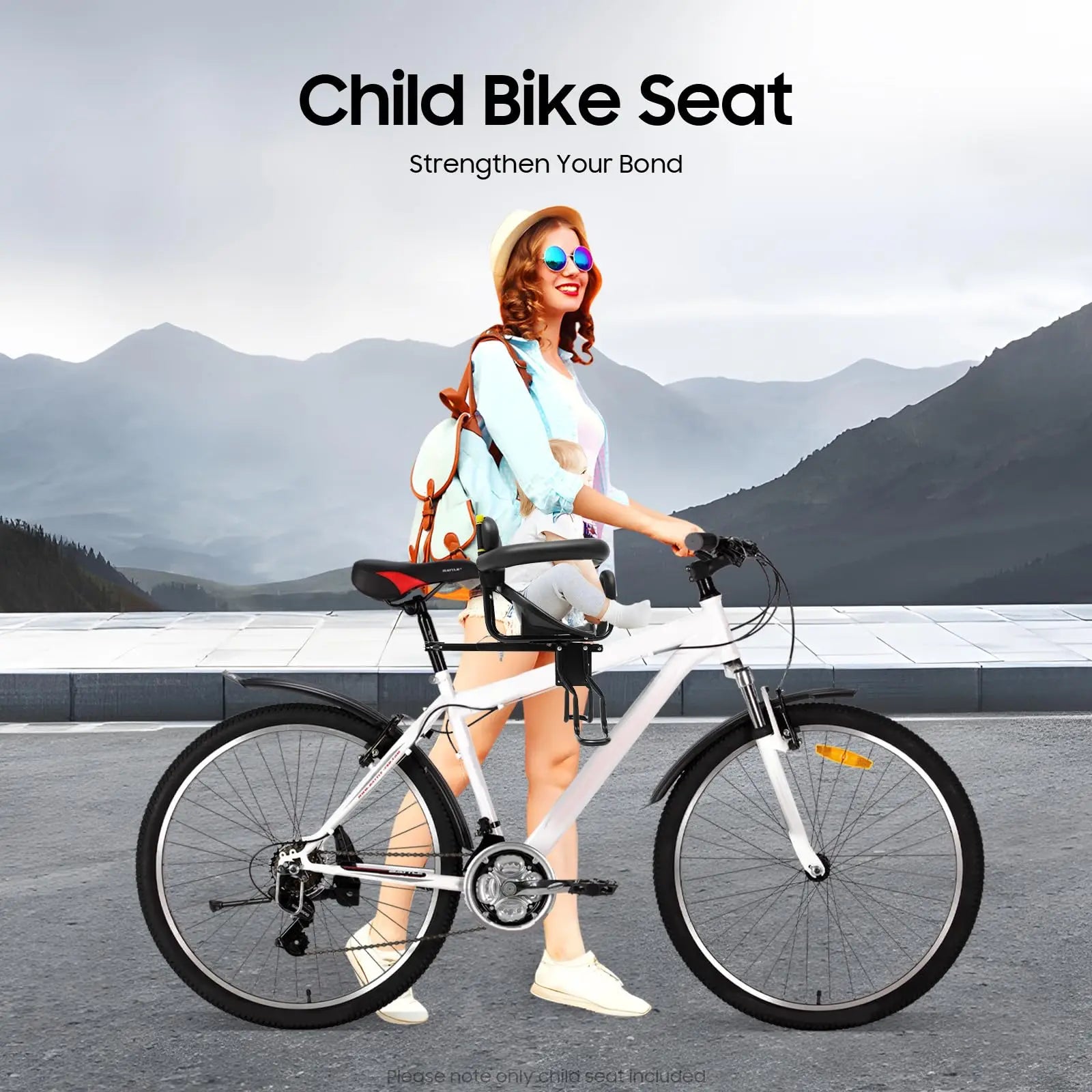 Front-Mounted Child Bike Seat for Toddlers - Detachable & Adjustable