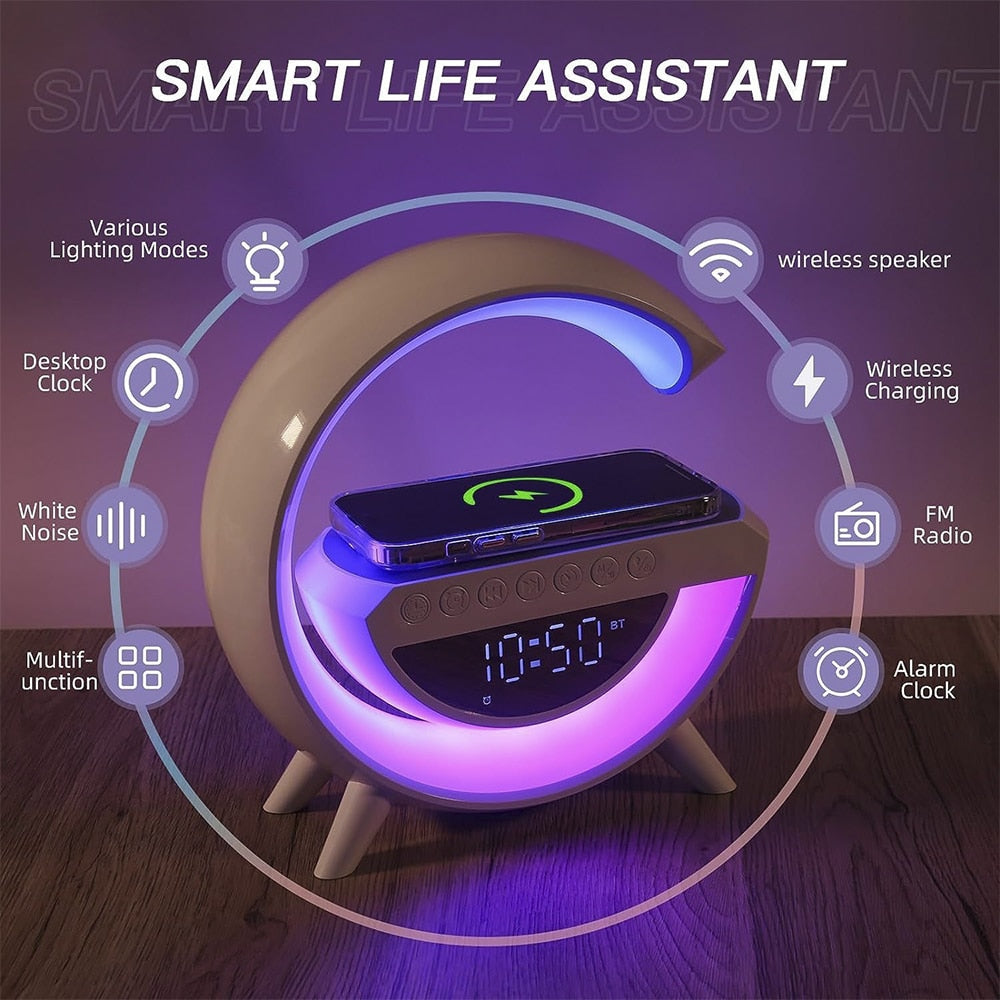 G-lys - Wireless Charger with Bluetooth Speaker and RGB Lamp