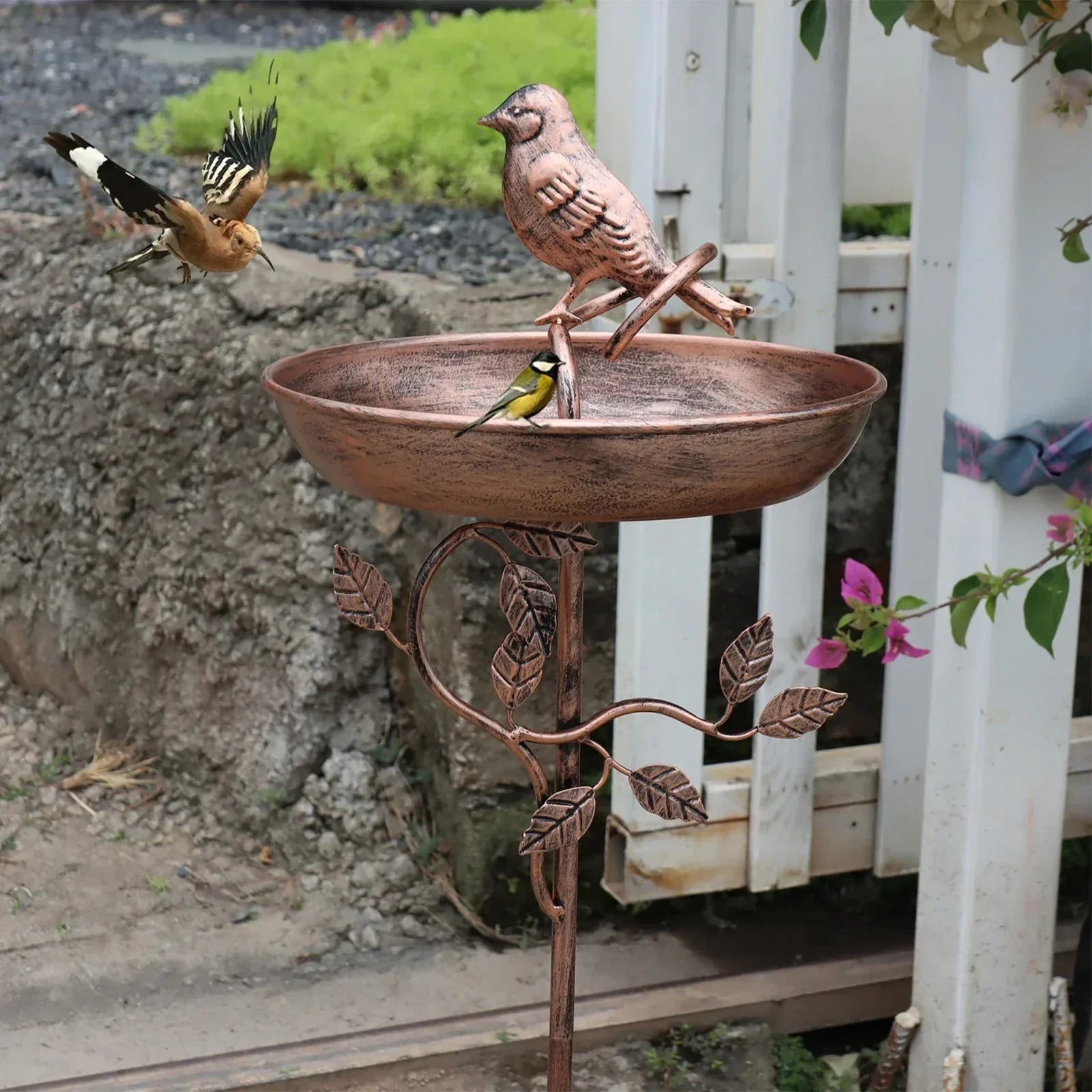 Garden Bird Bath | Decorative Bowl | Sturdy Spike | GardenShine