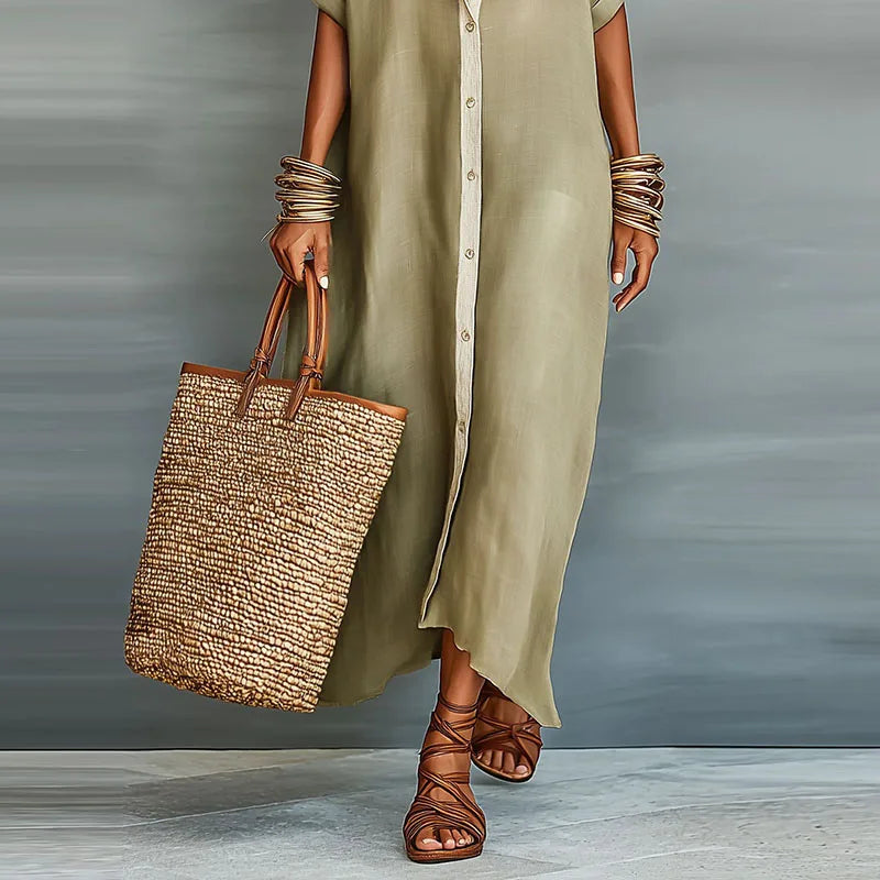 Gemma Linen Long Shirt Sundress