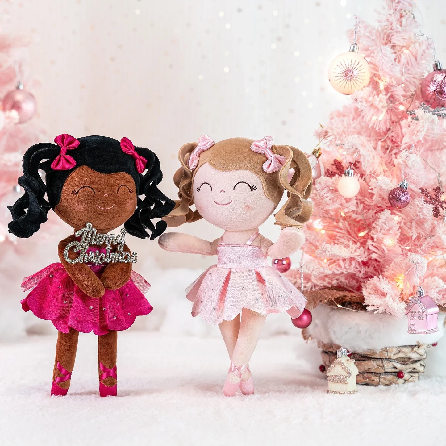 Girls Ballerina Plush Doll - Soft Stuffed Toy with Crown & Tutu