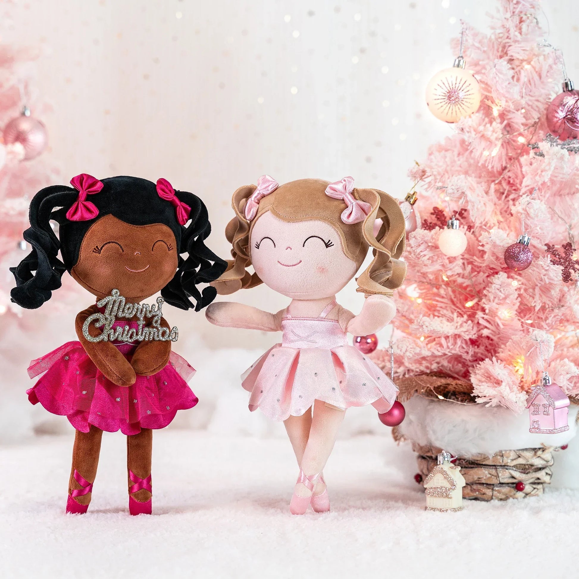Girls Ballerina Plush Doll - Soft Stuffed Toy with Crown & Tutu