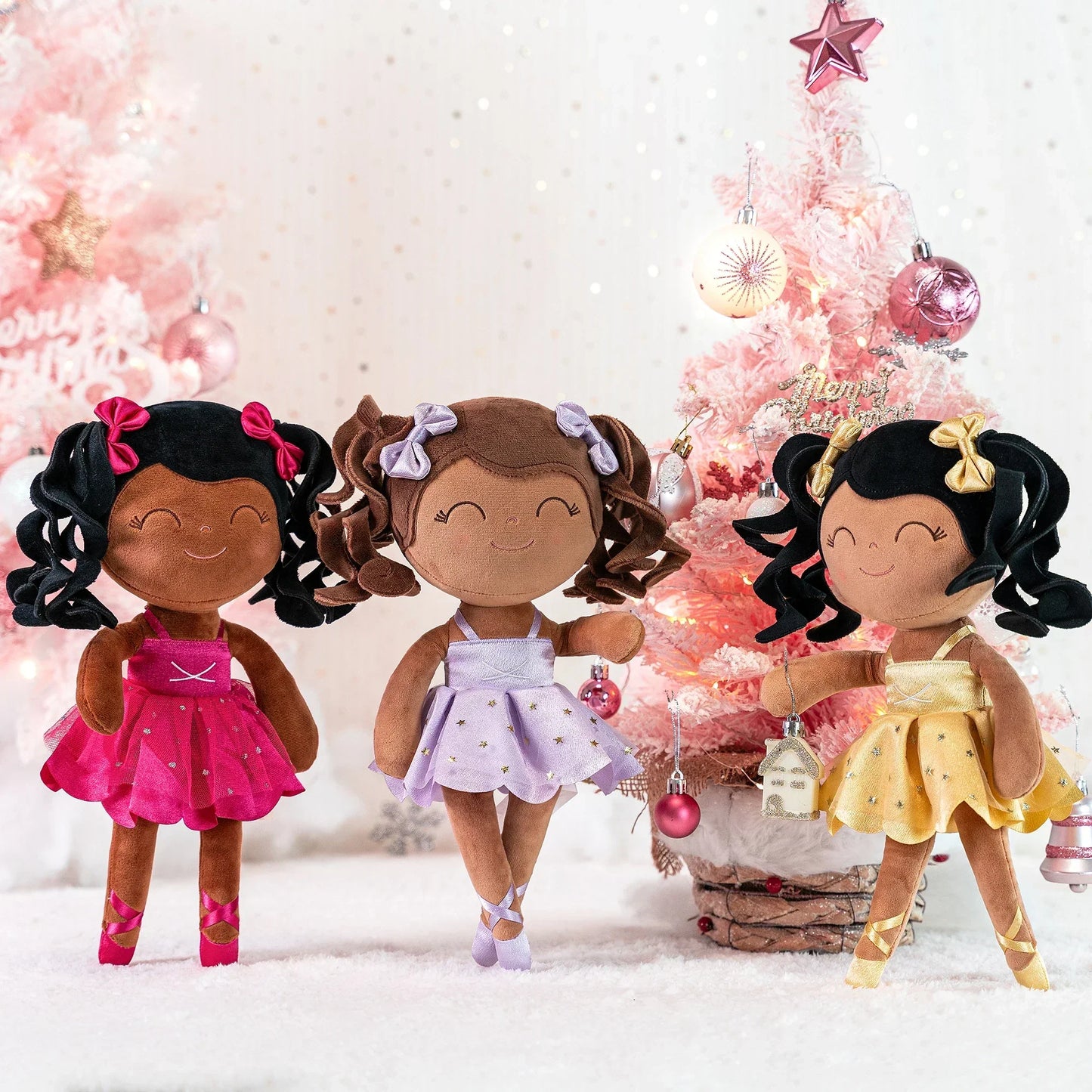 Girls Ballerina Plush Doll - Soft Stuffed Toy with Crown & Tutu