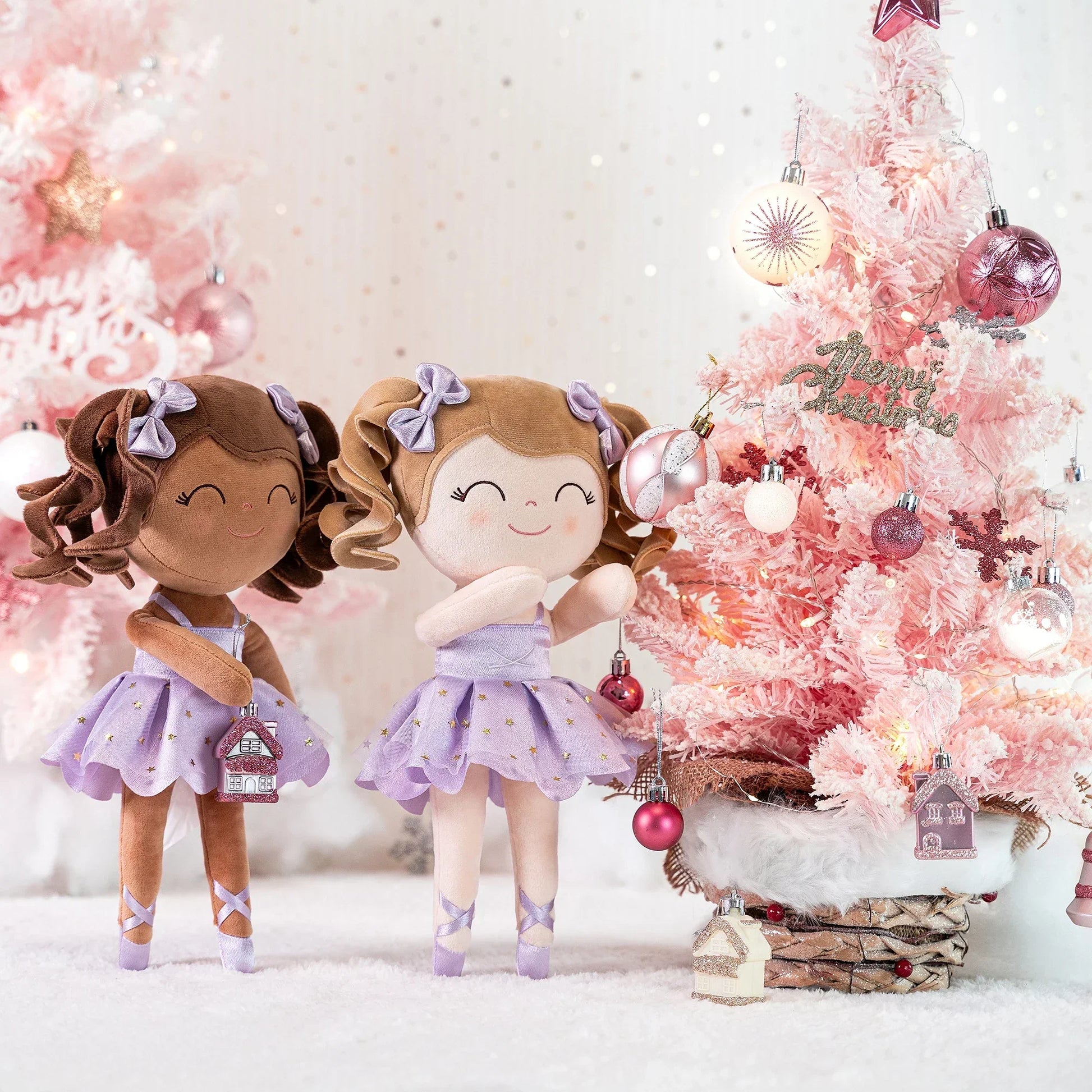 Girls Ballerina Plush Doll - Soft Stuffed Toy with Crown & Tutu