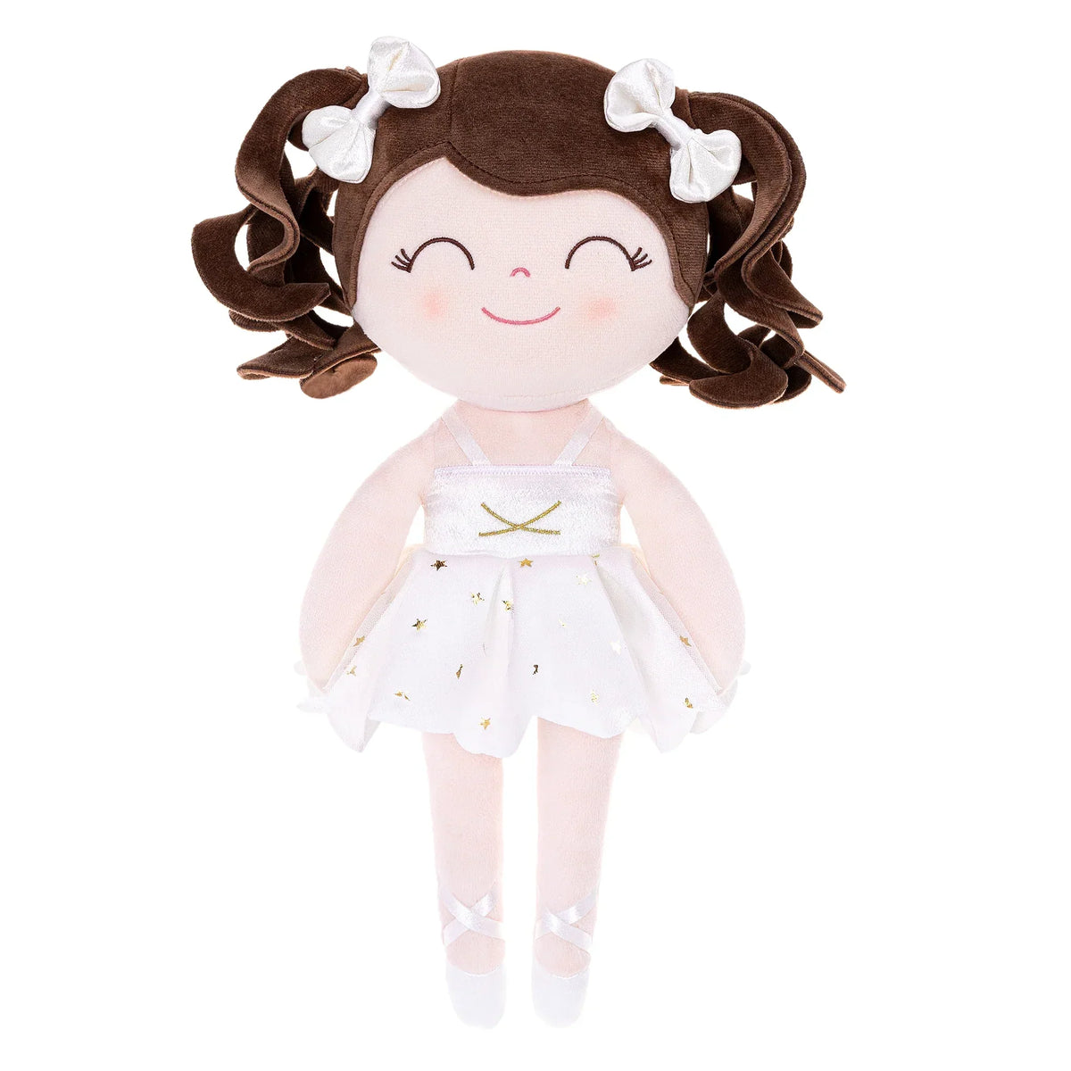 Girls Ballerina Plush Doll - Soft Stuffed Toy with Crown & Tutu
