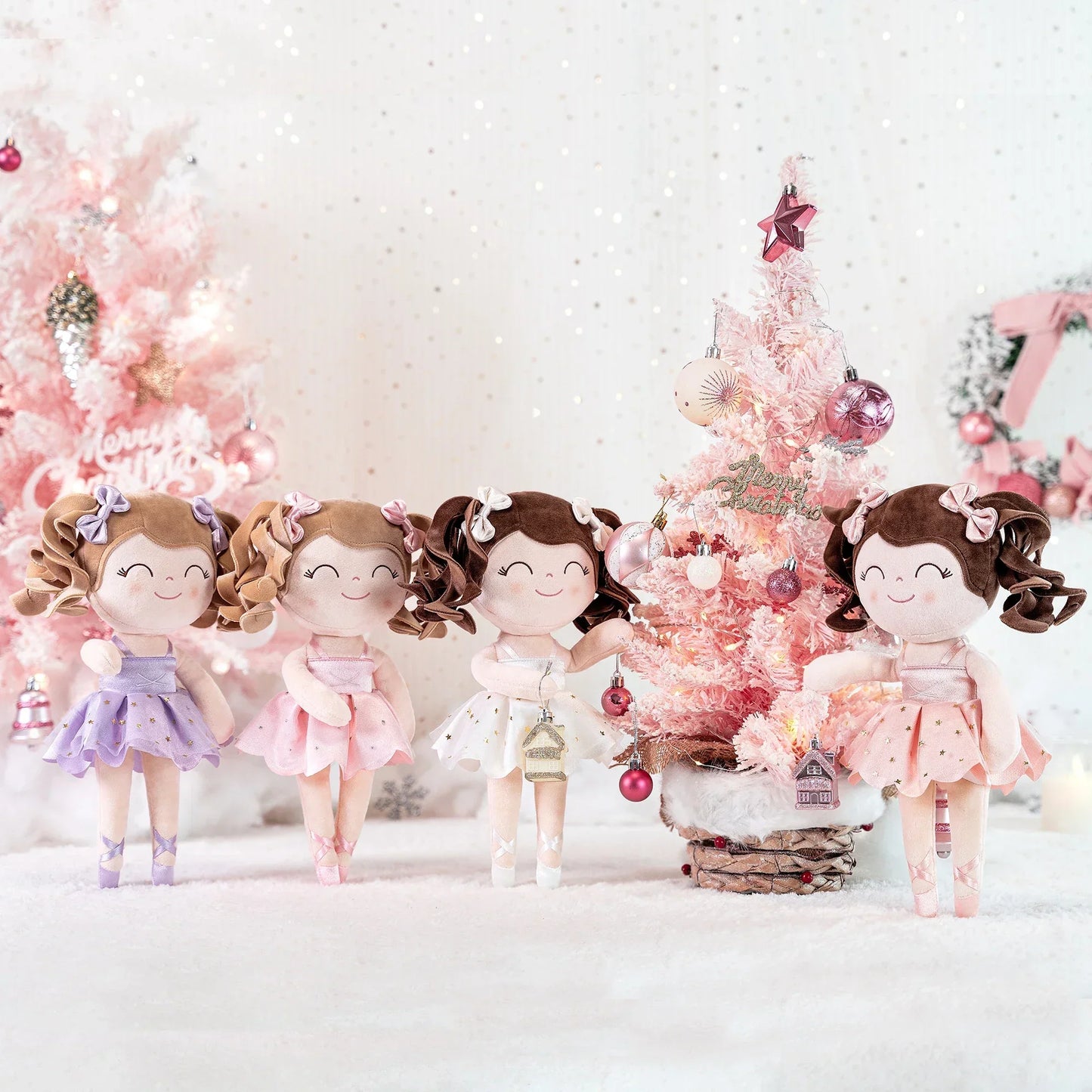 Girls Ballerina Plush Doll - Soft Stuffed Toy with Crown & Tutu