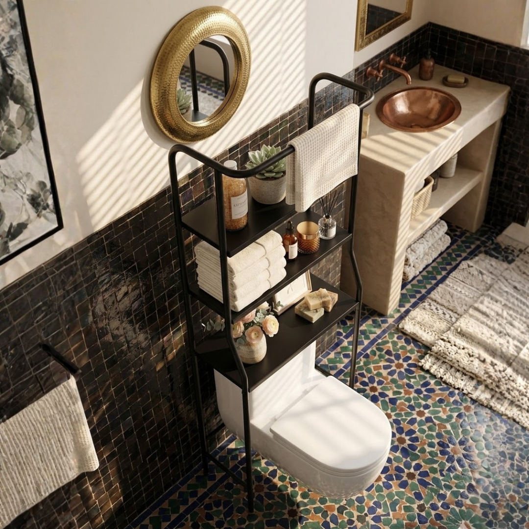 GlideHold® BathroomShelf: Stylish Minimalist 3-Tier Bathroom Shelf