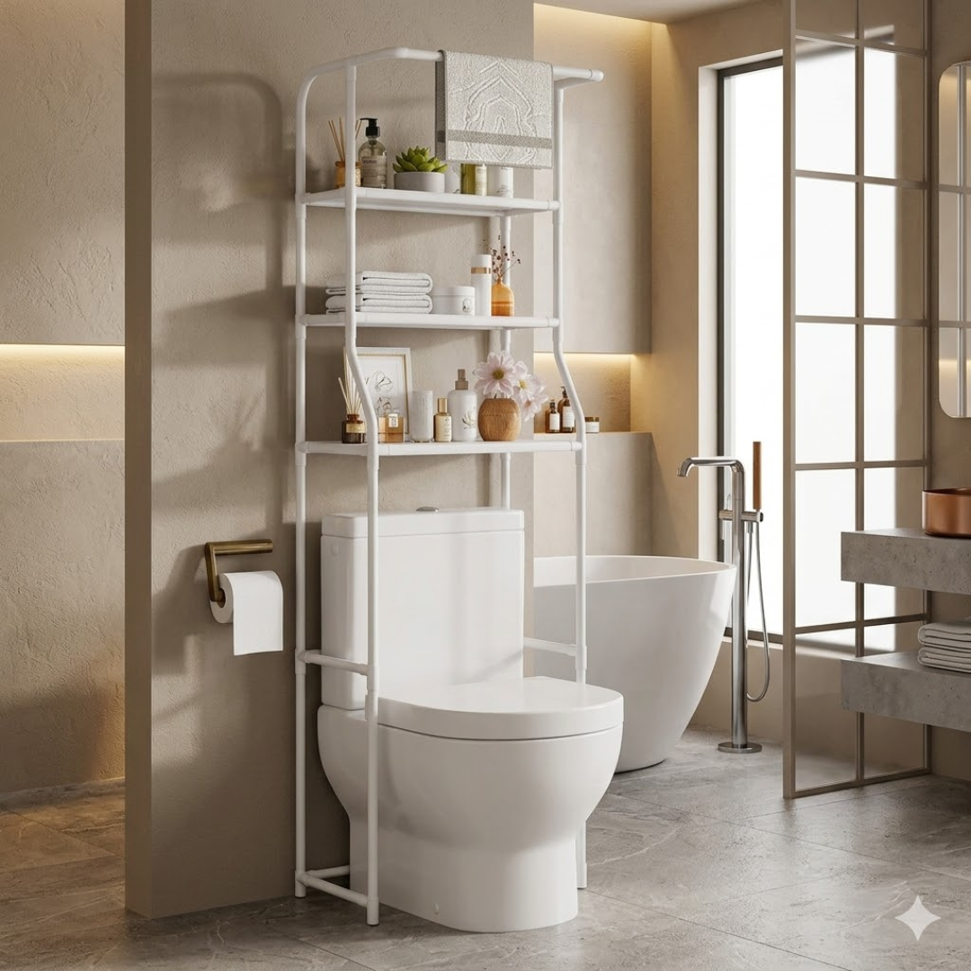 GlideHold® BathroomShelf: Stylish Minimalist 3-Tier Bathroom Shelf