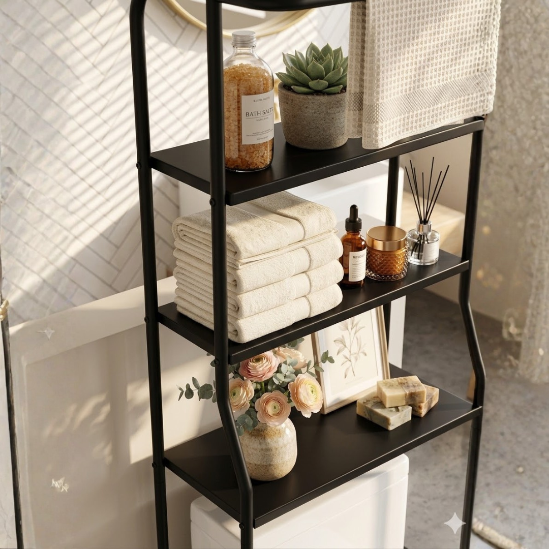 GlideHold® BathroomShelf: Stylish Minimalist 3-Tier Bathroom Shelf