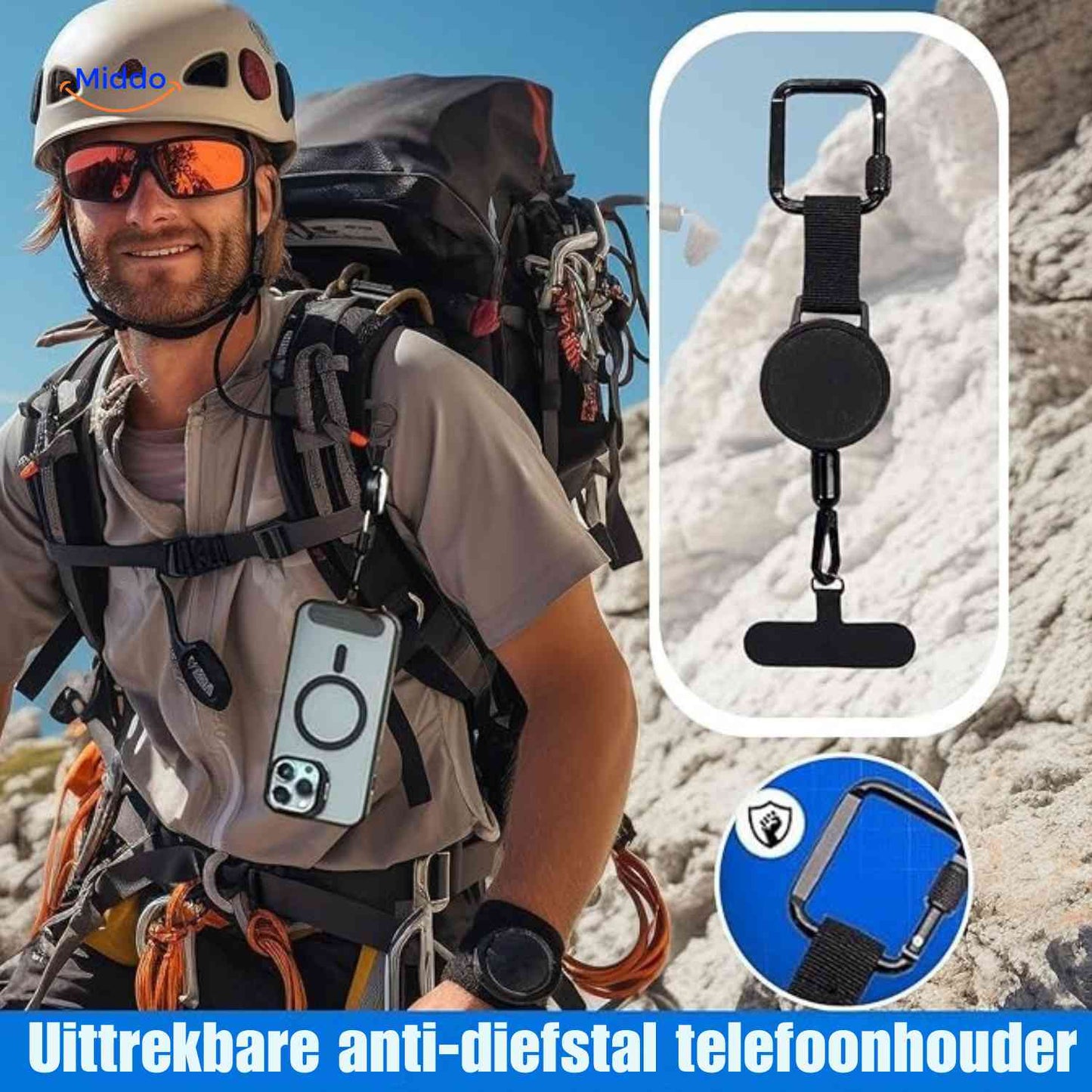 GripLock™ Holder | Theft-Proof, Retractable, and Super Portable!