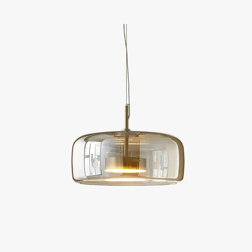 Hailie Retro LED Pendant Lamps Gold Amber Metal Glass Bedroom