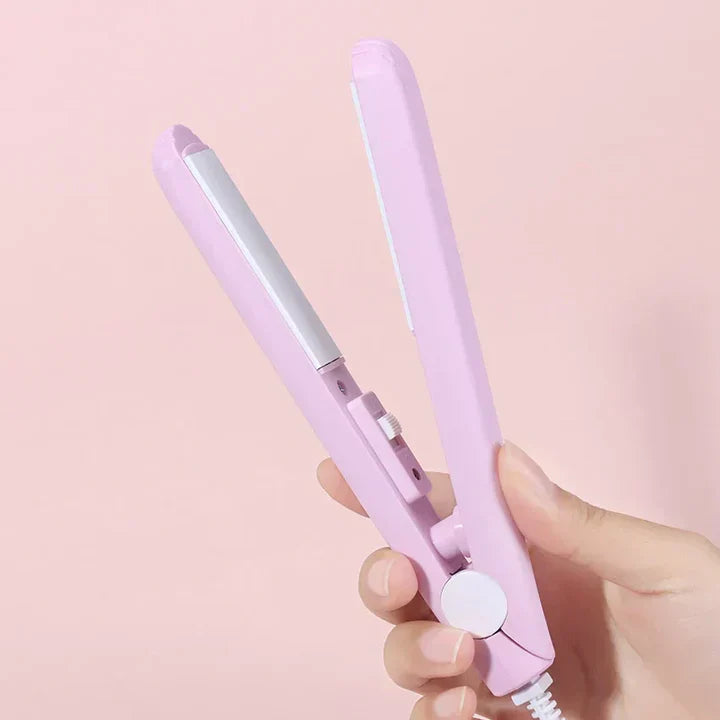 Hair Straightener | Mini Curling Iron | 2-in-1 Styling | Cera-Mic Ceramic