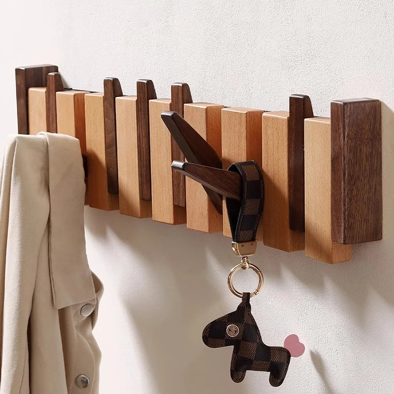 Handmade Coat Rack in Piano Design - Elegant Wall Solution