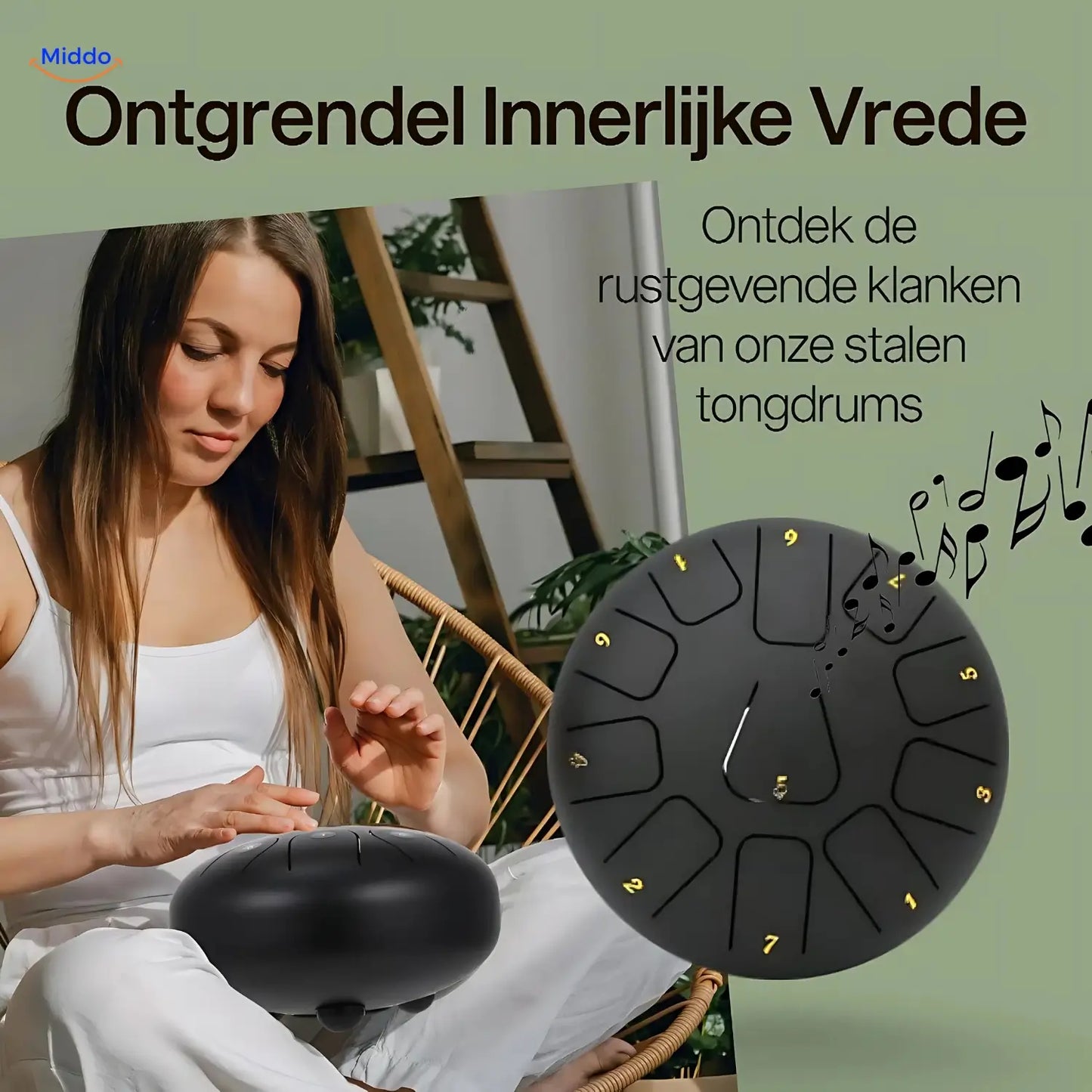 Harmonii KlankOase™ Steel Tongue Drum – Magical Sound Bowl Sound for Peace, Meditation & Creative Expression