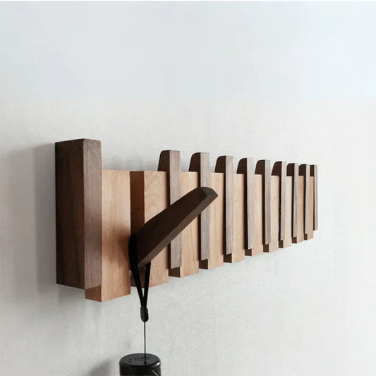HarmonyCoat™ Wooden Piano Coat Rack – Stylish Wall Decoration & Practical Storage