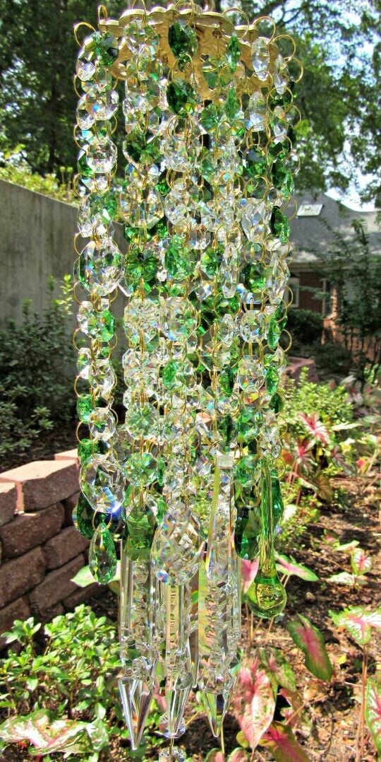 HarmonyGleam Crystal Wind Chime – Tranquil Garden Decoration