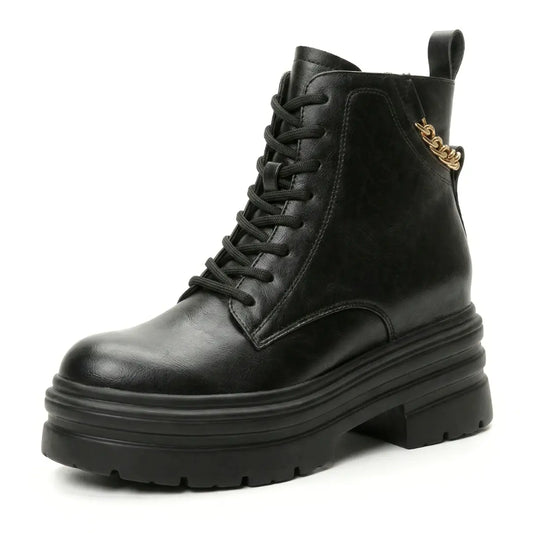 Height-Increasing Combat Boots with 11 cm Hidden Elevation System