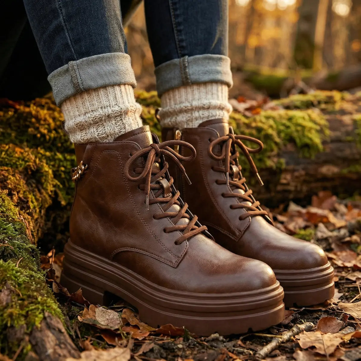 Height-Increasing Combat Boots with 11 cm Hidden Elevation System