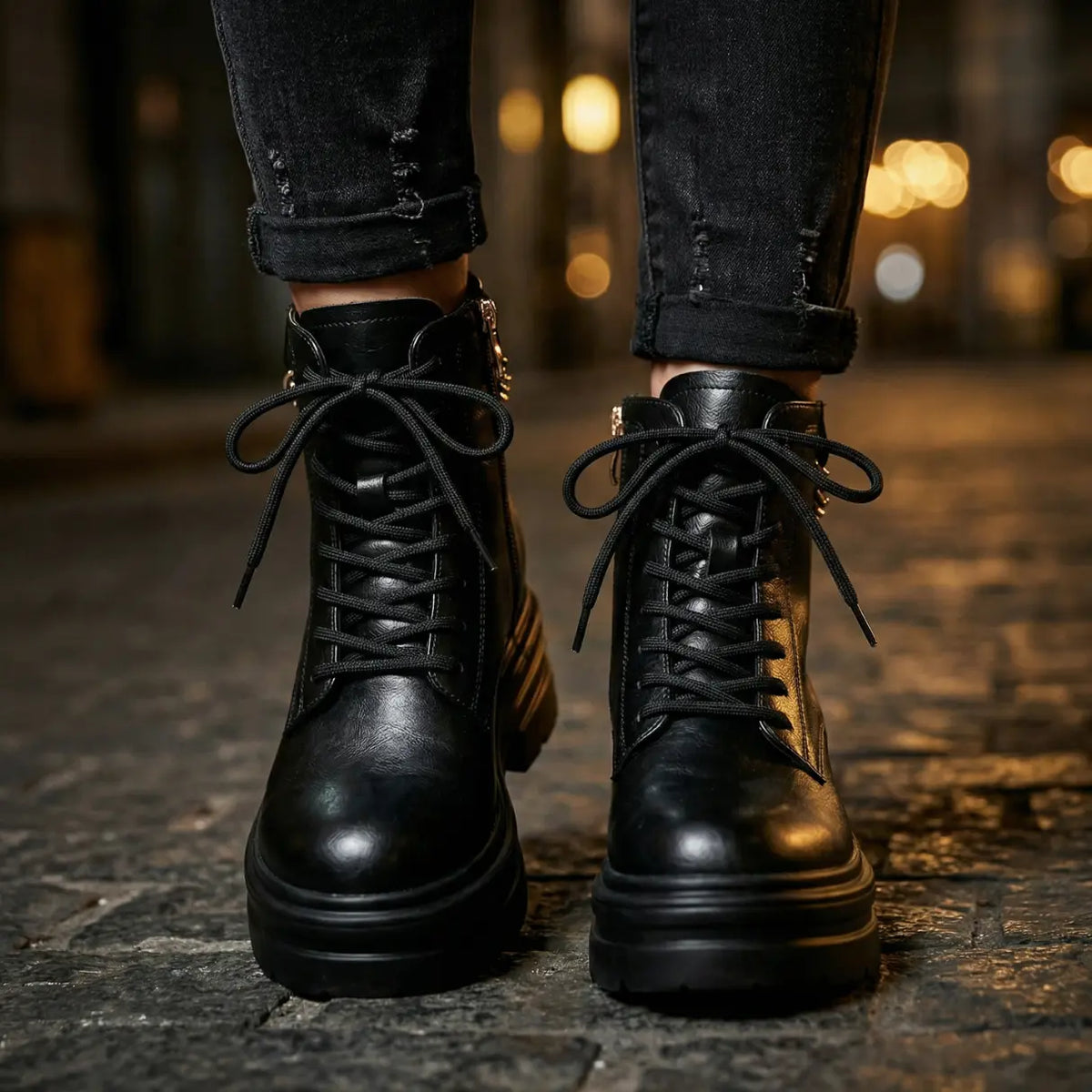 Height-Increasing Combat Boots with 11 cm Hidden Elevation System