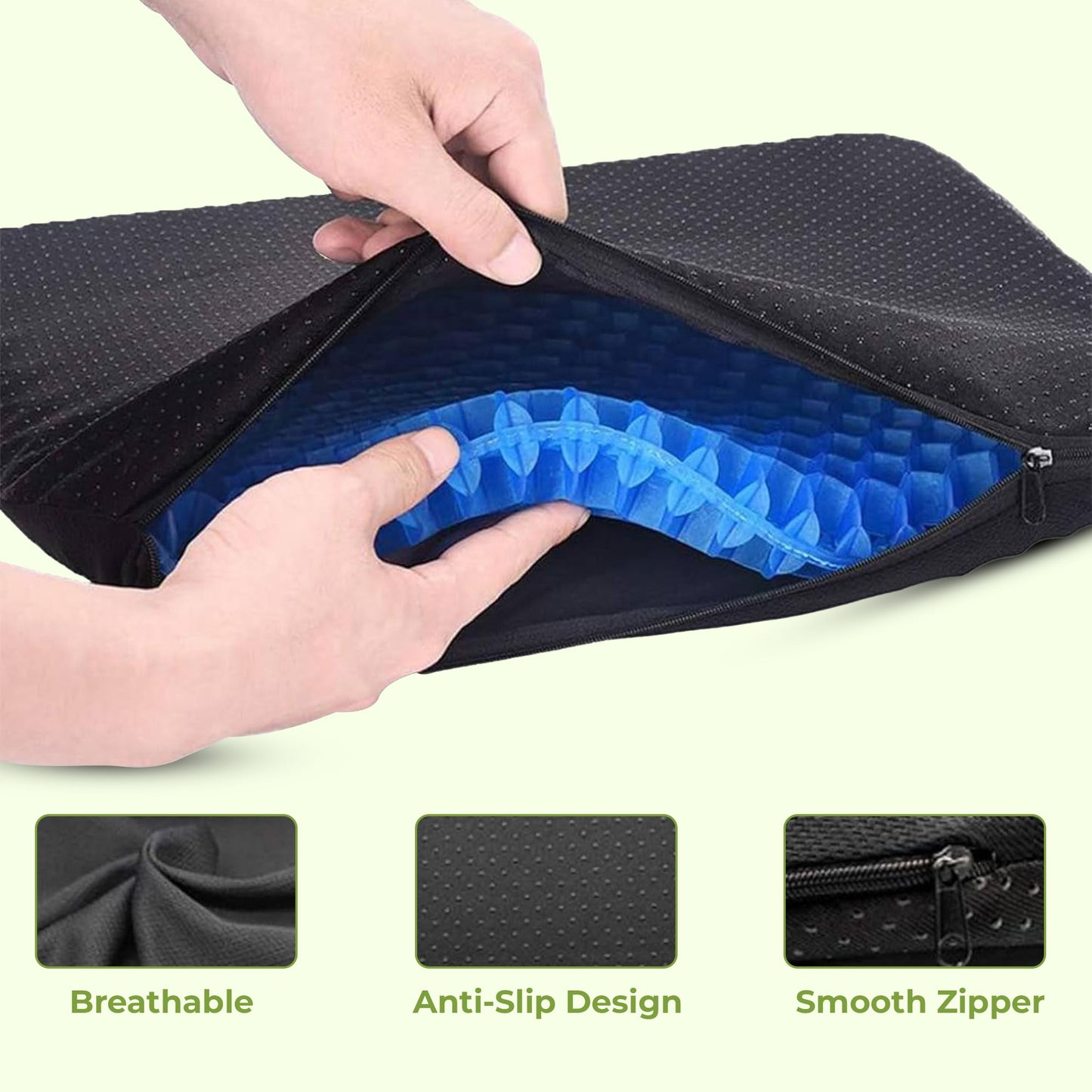 Honeycomb Gel Seat Cushion with Cover – Comfort for Chairs