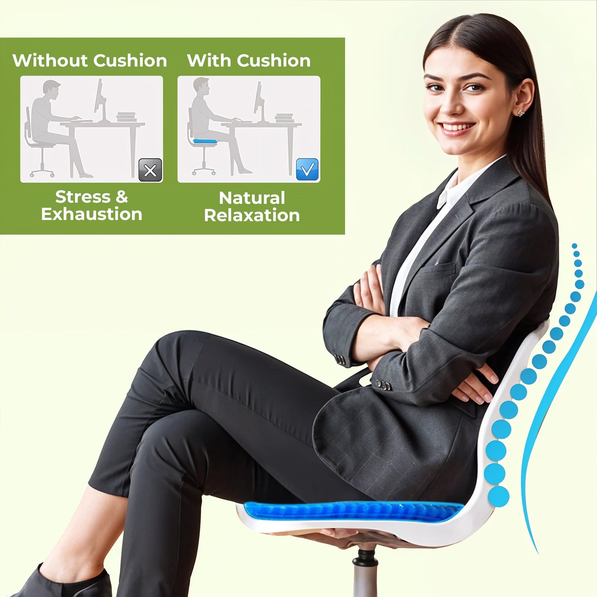 Honeycomb Gel Seat Cushion with Cover – Comfort for Chairs