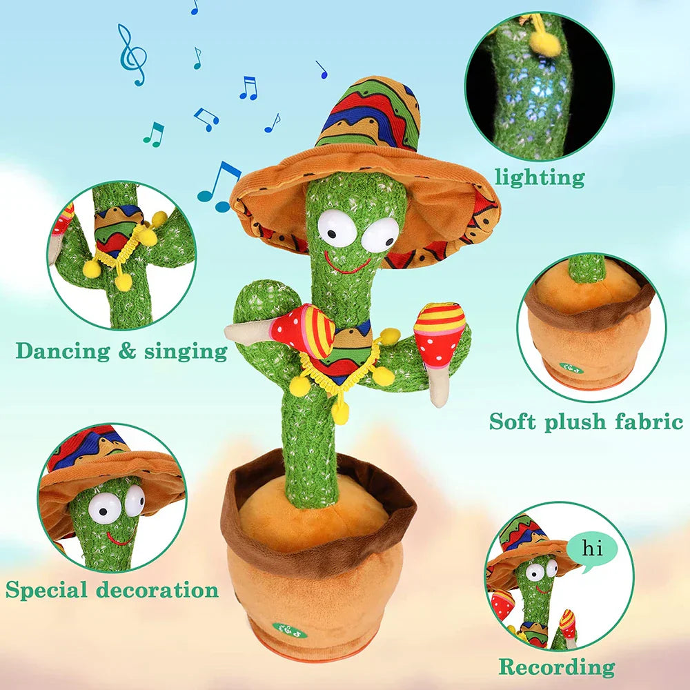 Interactive Talking Dancing Cactus Toy for Kids with Songs