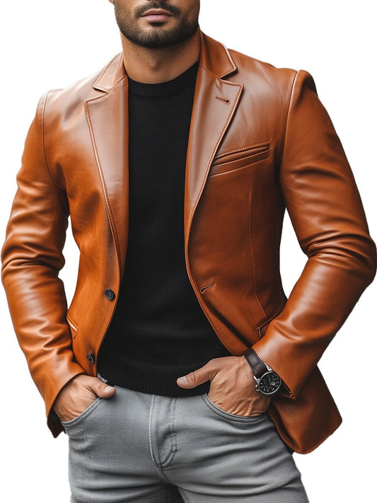 Men's Blazer Leather Jacket - Image 1