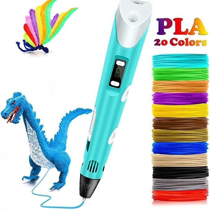 Kids 3D Printing Pen with 20 Color Filaments and Easy Setup