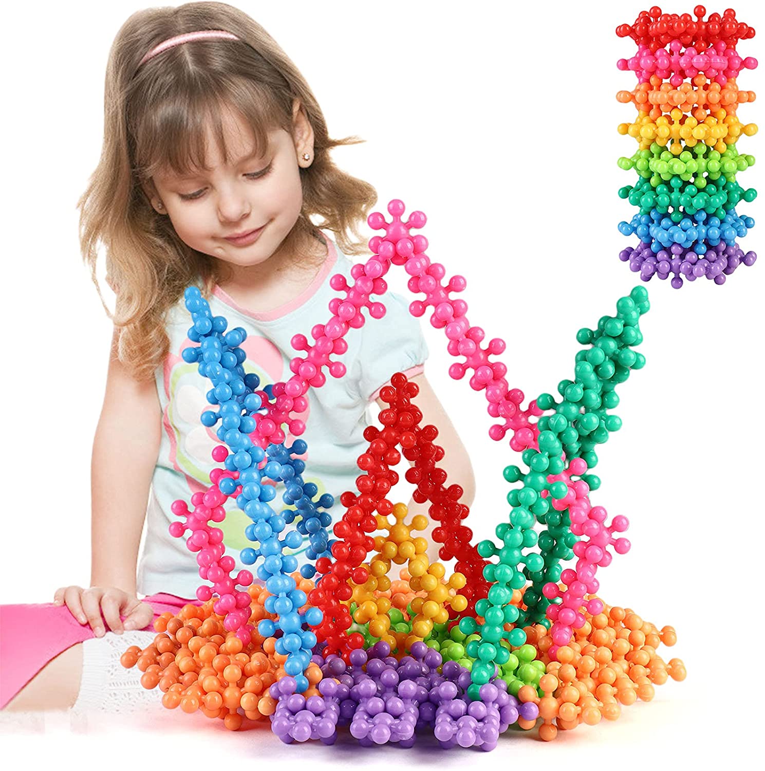 Kids' Creative Snowflake Interlocking Building Blocks Toy