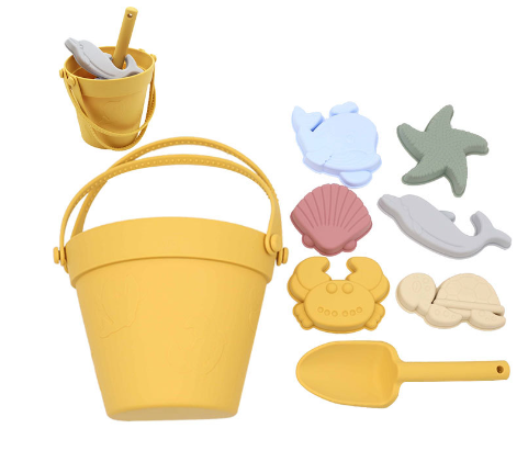 Kids' Eco-Friendly Silicone Beach Bucket Sand Toy Set