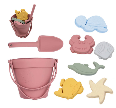Kids' Eco-Friendly Silicone Beach Bucket Sand Toy Set