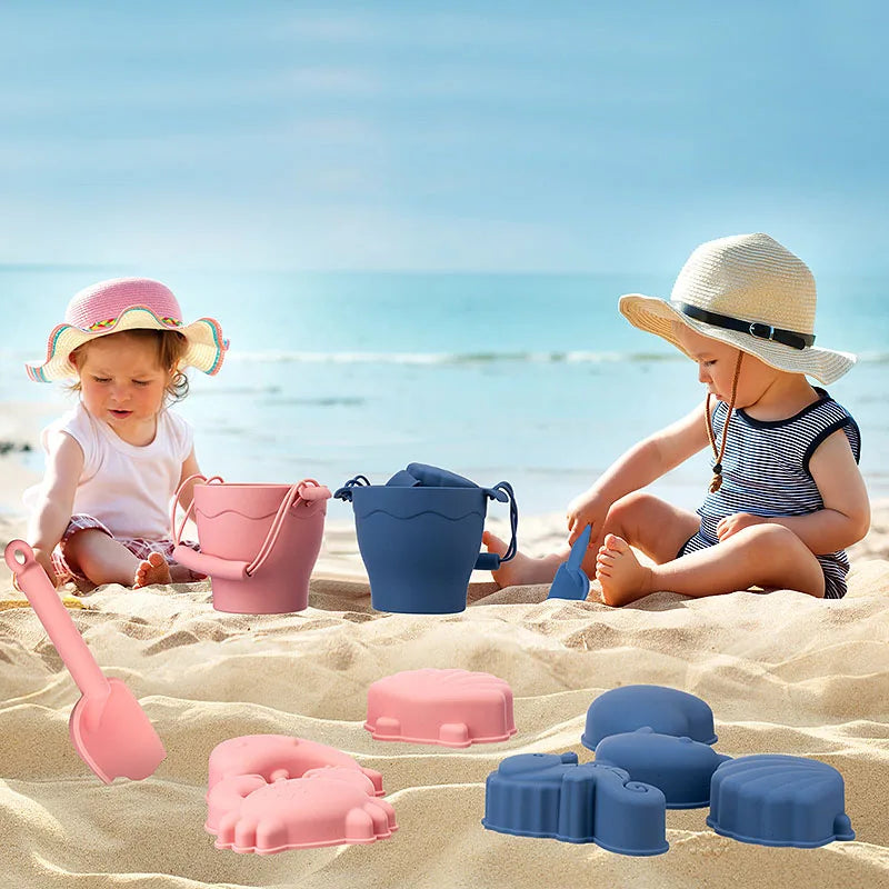 Kids' Eco-Friendly Silicone Beach Bucket Sand Toy Set