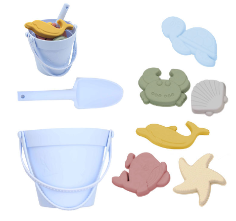 Kids' Eco-Friendly Silicone Beach Bucket Sand Toy Set
