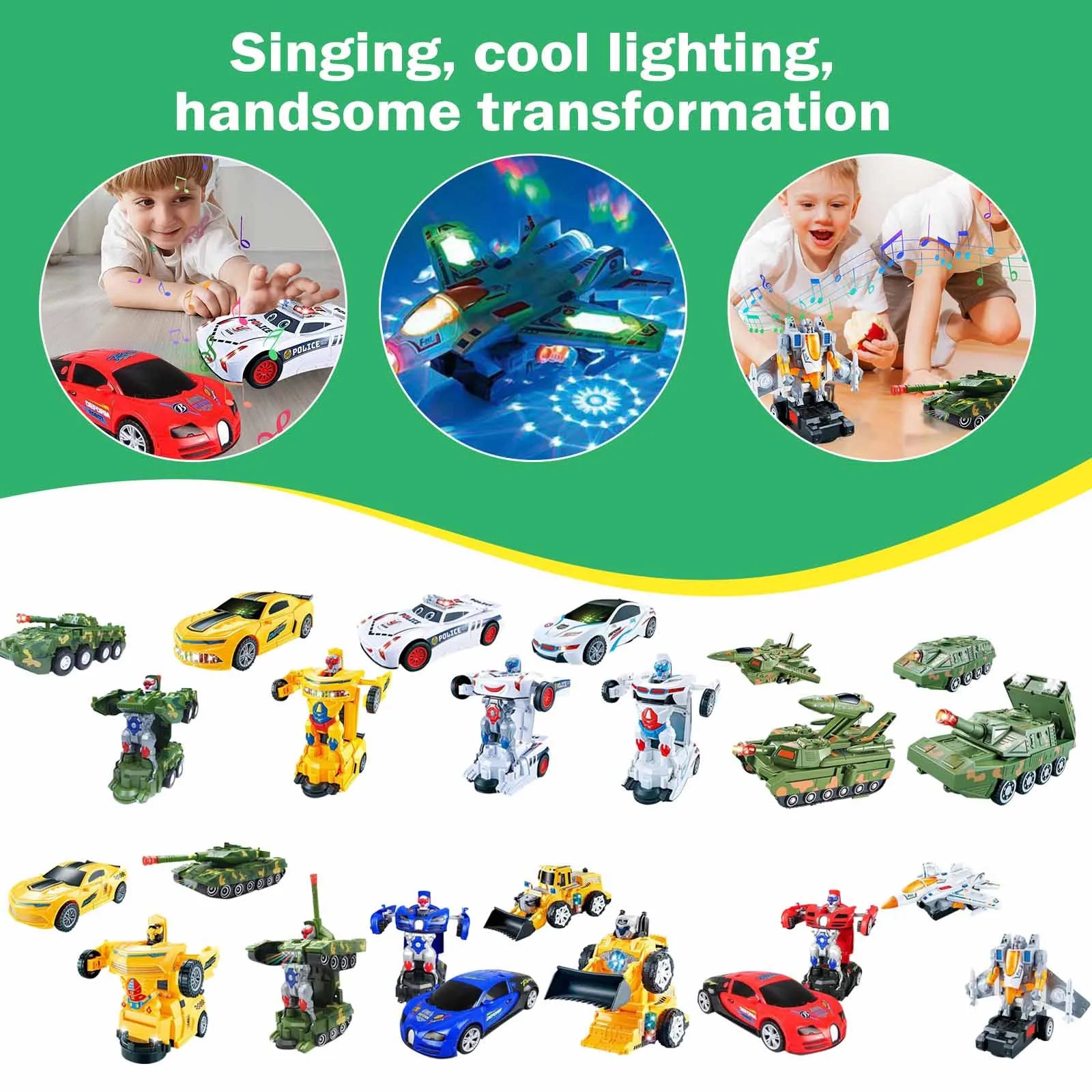 Kids' Transforming Robot Toy Car with Obstacle Detection