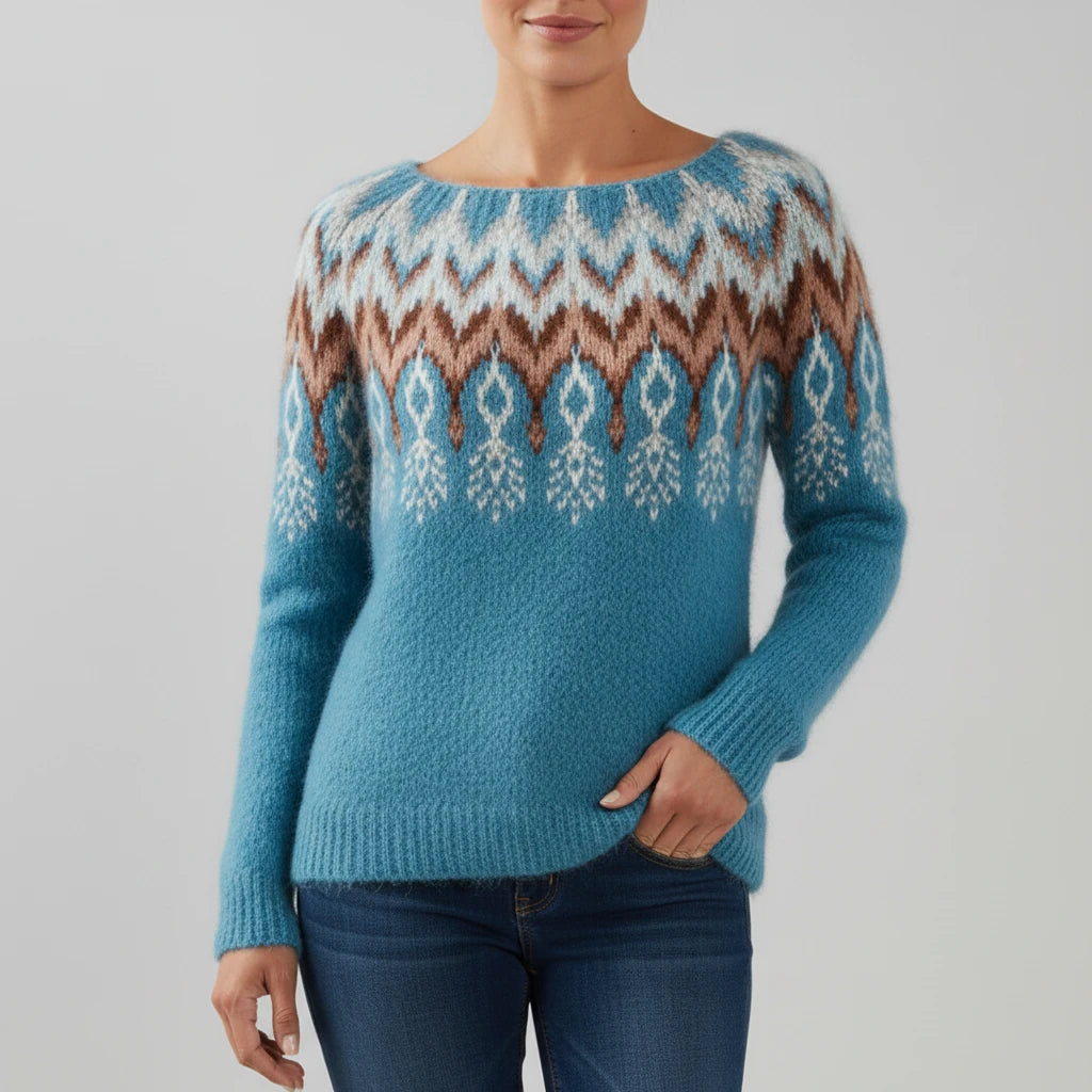 Women's Printed Crewneck Sweater