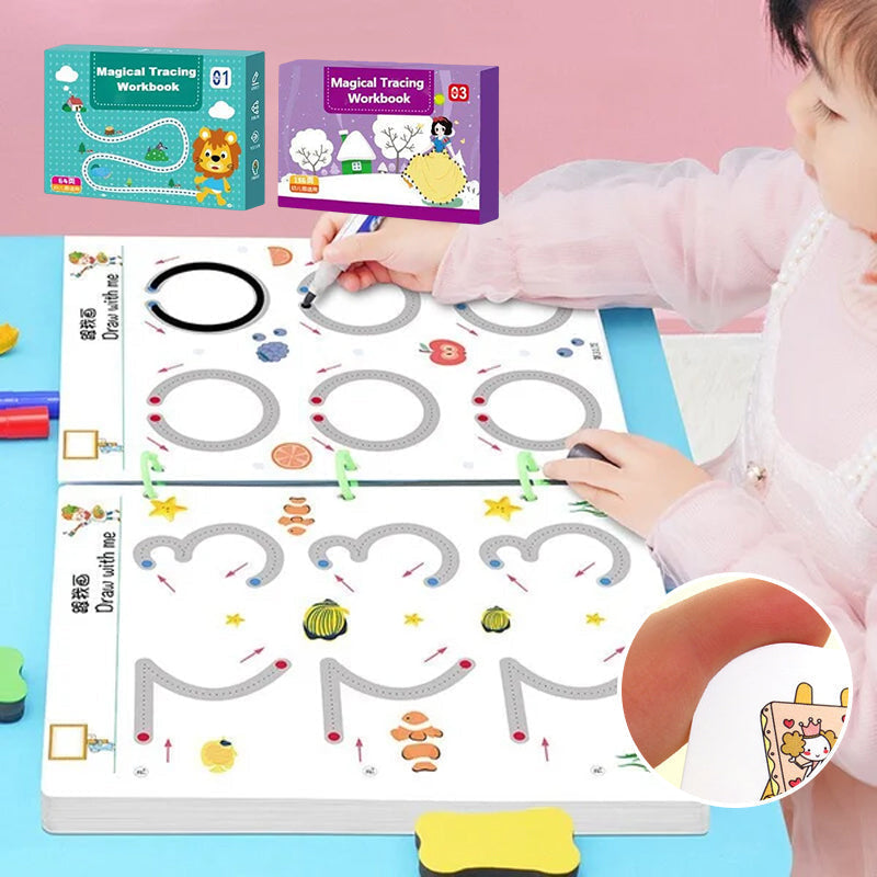 Kletshuts™ Activity Book: Tracing and Drawing Educational Reusable Workbook