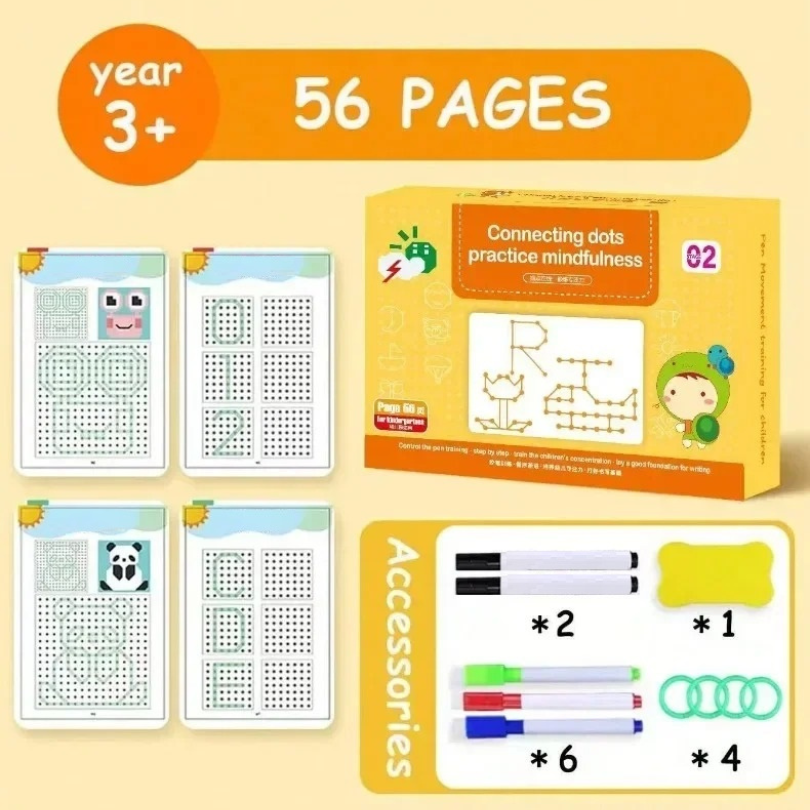 Kletshuts™ Activity Book: Tracing and Drawing Educational Reusable Workbook