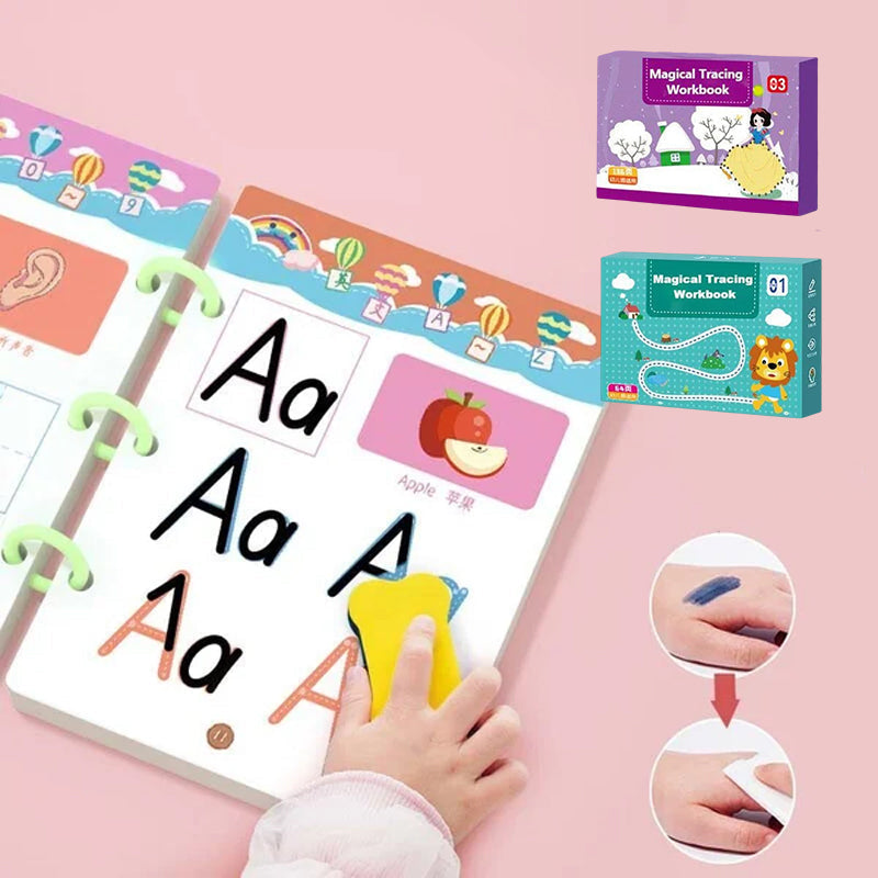 Kletshuts™ Activity Book: Tracing and Drawing Educational Reusable Workbook